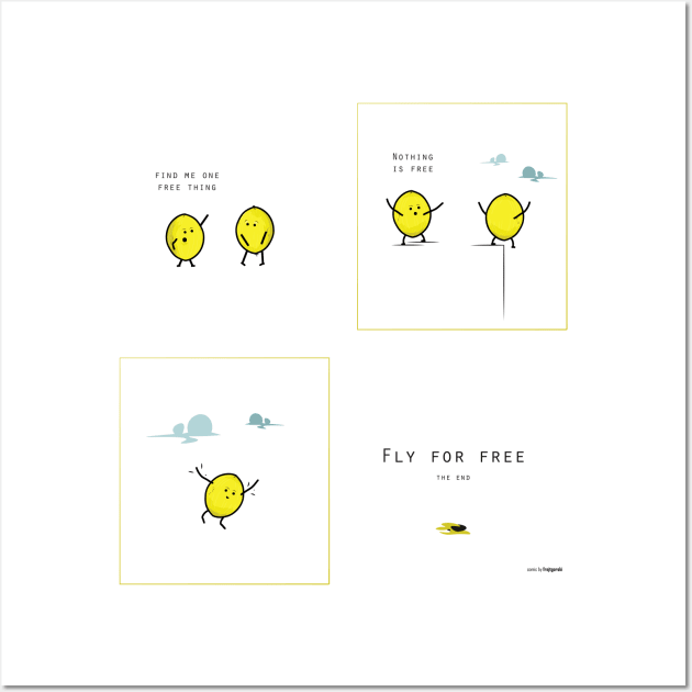 Lemon Ed - Flying is for free Wall Art by Frajtgorski